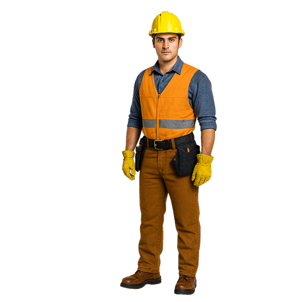 Worker with PPE